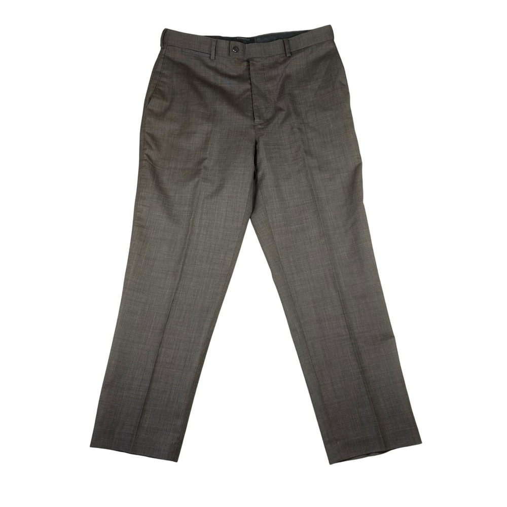 Louis Raphael Limited JRL Mens 34x30 Brown 100% Worsted Wool Straight Fit‎ Pants